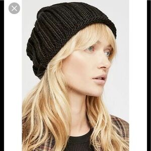 Free People Rory knit ribbed slouch beanie hat